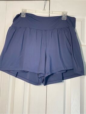 Halara SoftlyZero Airy Yoga Shorts Blue 1X Long